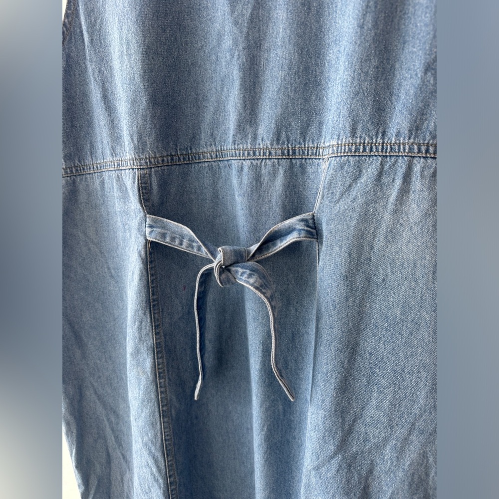 Vintage Cherokee Denim Jumper Dress-Light Wash Denim-Adjustable Straps- Size 18w - Picture 3 of 14